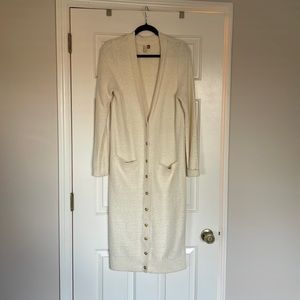 Pilcro cream gold button coatigan, size S